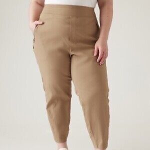 Athleta Trekkie North Jogger Pant Size 20 Big Sur Brown Zip Pockets 533655 NWOT